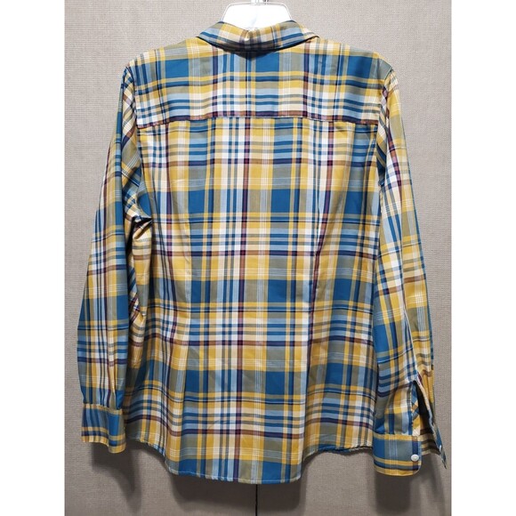 Foxcroft for Appleseed's Wrinkle Free Shaped Multicolor Plaid Button-Up Shirt 16 - Picture 4 of 5